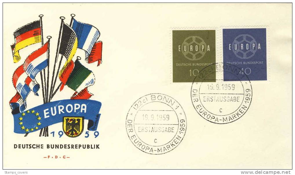 BUND FDC MICHEL 320/21 EUROPA 1959 - 1959