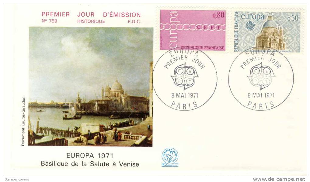 FRANCE FDC MICHEL 1748/49 EUROPA 1971 - 1971