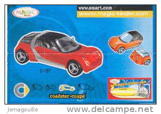 KINDER - C-137 - Roadster-coupé Rouge - Bpz + Figurine - Instructions