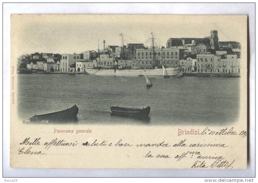 BRINDISI 1899   PANORAMA GENERALE DAL MARE. - Brindisi