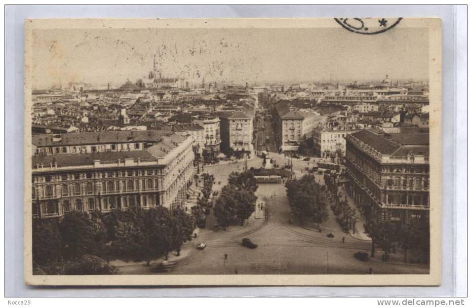 MILANO 1937  PANORAMA. POSTA AEREA PER ASMARA. AFFRANCATA CON L.1,30    RARA!! - Correo Aéreo