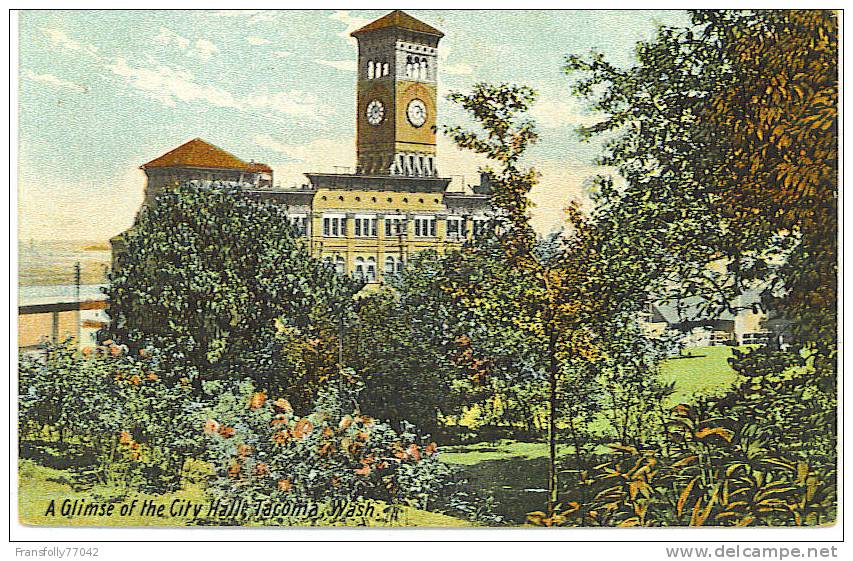 TACOMA WASHINGTON City Hall CLOCK TOWER - Tacoma