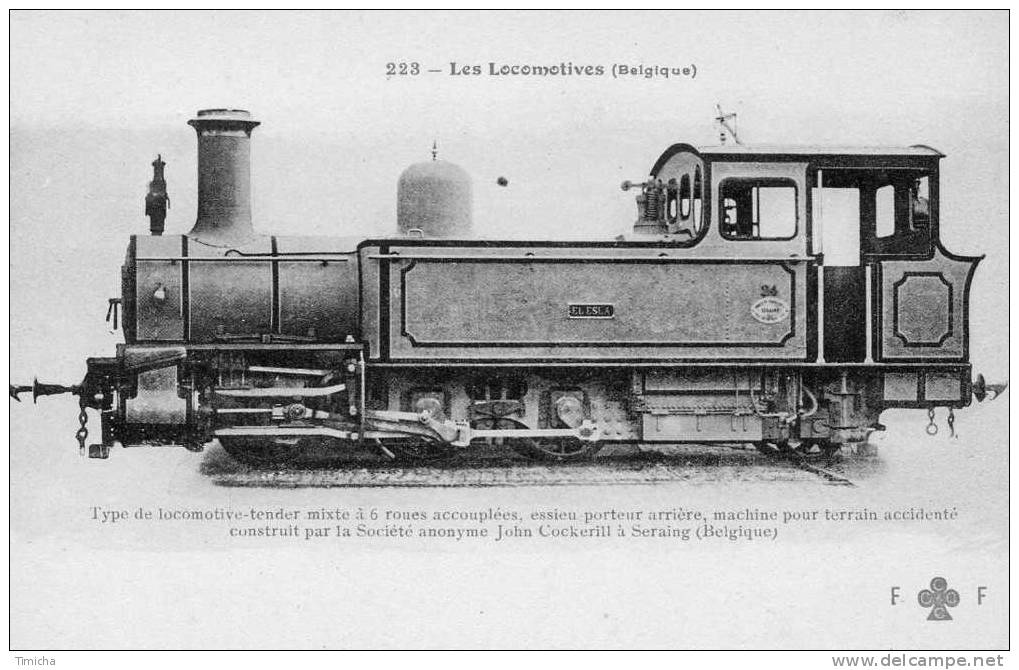 (T 13)   223 - Les Locomotives  (Belgique)  -  Type De Locomotive Tender Mixte - Trains