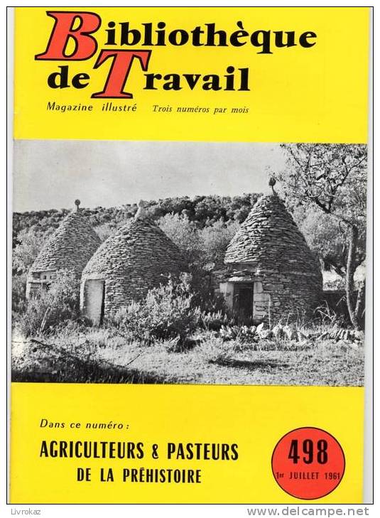 BT N°498 (1961) : Agriculteurs Et Pasteurs De La Préhistoire. Bibliothèque De Travail. Freinet. - 6-12 Jahre