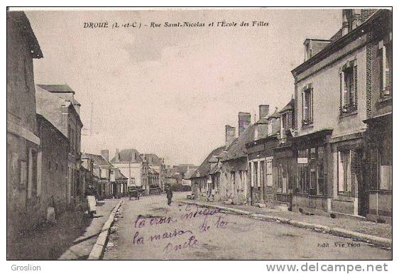 DROUE ( L ET C) RUE ST NICOLAS ET L'ECOLE DES FILLES (PETITE ANIMATION) 1928 - Droue