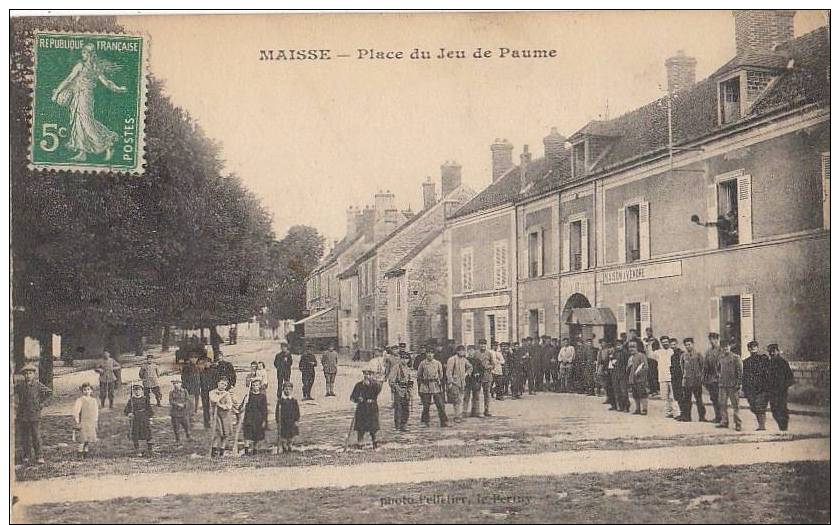 CPA 91 MAISSE Place Du Jeu De Paume Enfants Animation Maison à Vendre 1916 - Other & Unclassified