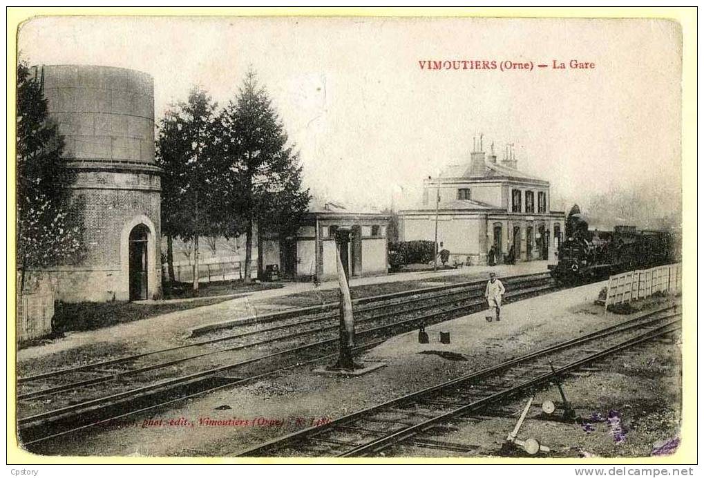 61 - VIMOUTIERS - Gare - Railway Station - Train - Chateau D'eau - Citerne - Vimoutiers