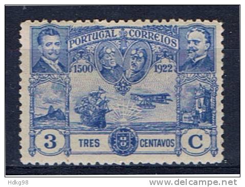 P+ Portugal 1922 Mi 302 Mlh Landkarte Mit Segelschiffen - Ungebraucht