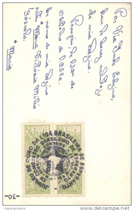 JUBILEU DE OURO DA LIGA BRASILEIRA DE ESPERANTO XV CONTRESO BRASILEIRO NITEROI R.J. 14-21 JUL 1957 CADRE SPECIAL COVER A - Esperanto