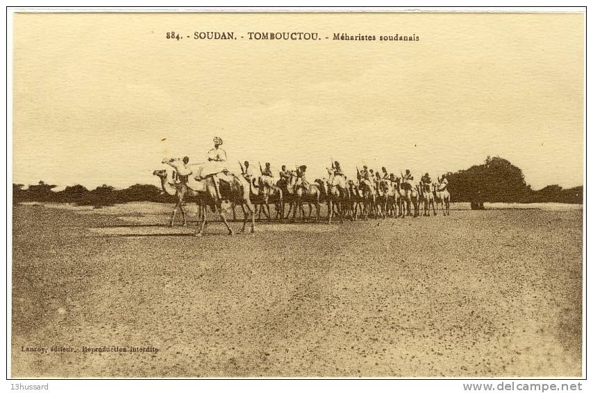 Carte Postale Ancienne Mali (ex Soudan) - Tombouctou. Méharistes Soudanais - Militaires - Mali