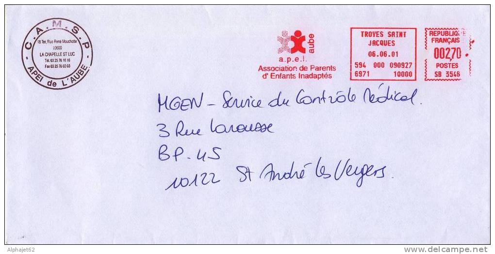 Association Enfance Inadaptée - EMA - FRANCE - A. P. E. I. - Troyes, Aube - 2001 - Handicap