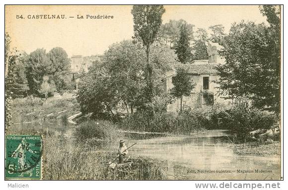 HERAULT-ref 3490- Castelnau - La Poudriere   - Carte Bon Etat - - Castelnau Le Lez