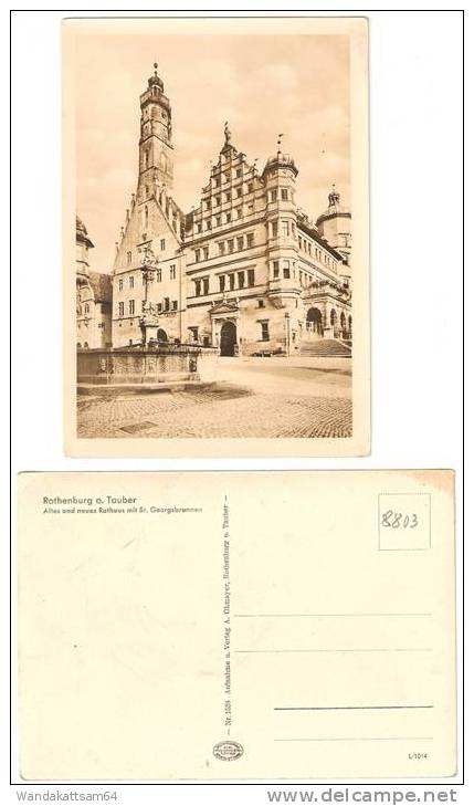 AK Rothenburg O. Tauber Altes Und Neues Rathaus Mit St. Georgsbrunnen - Rothenburg O. D. Tauber