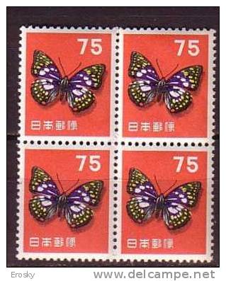 J2549 - JAPON JAPAN Yv N°577 ** PAPILLONS BUTTERFLIES BLOC - Unused Stamps