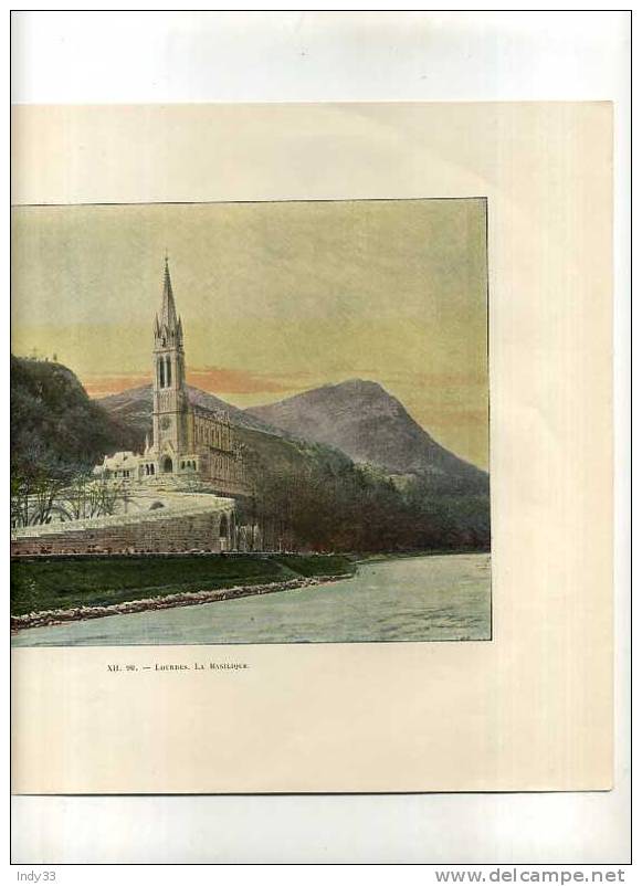 - FRANCE 65 . LOURDES . LA BASILIQUE . REPRO EN COULEURS D´EPOQUE DE PHOTO DE LA FIN DU XIXe DEBUT XXe S. - Religion & Esotericism