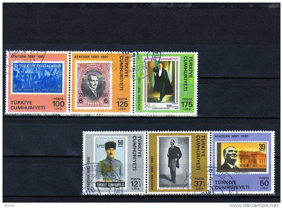 Atatürk Marken Der Türkei Auf Marken Der Türkei 2557/2+Block 19 O 36€ Blocchi Hojita Stamp On Stamp Bloc Sheet Bf Turkey - Gebraucht