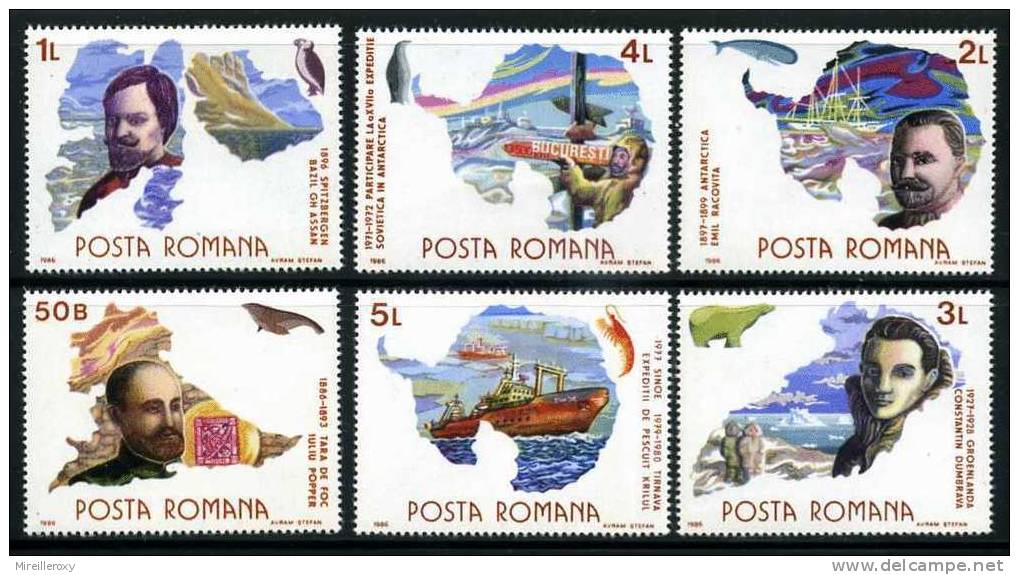 ROUMANIE / EXPLORATEUR POLAIRE / POPPER / ASSAN / RACOVITA / DUMBRAVA / NAVIRE SINOE ET TIRNAVA / SPITZBERG / GROENLAND - Explorers