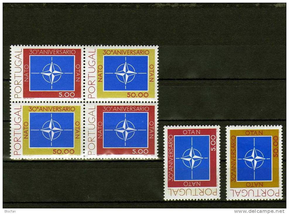 NATO 1979 Emblem Portugal 1439/0,4-Block In Bl.26 ** 8€ Jubiläum Military Hoja Flag Bloc CEPT M/s Se-tenant Ss Bf Europa - Militaria