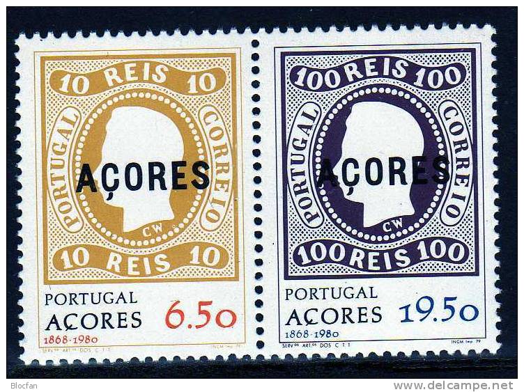 Erste Europäische Marken Portugal Der Insel Azoren 334/5 Plus Block 1 ** 10€ Sheet From Europa - Ponta Delgada