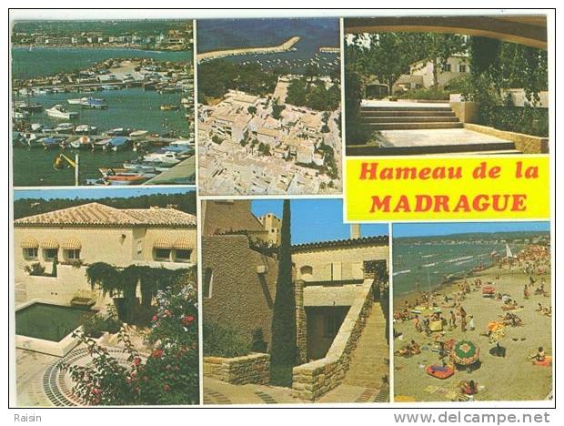 83 Saint Cyr-Les Lecques Hameau De Madrague Vue Aérienne Port Piscine Plage CPSM Toilée Non Circulé TBE - Saint-Cyr-sur-Mer
