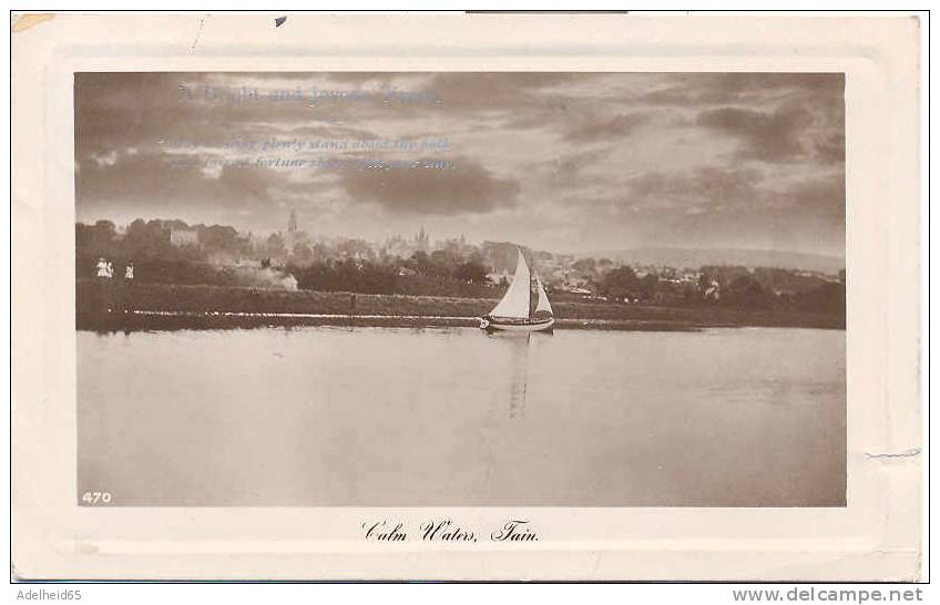 Luxury Card, Calm Waters, Tain, 1914 Davidson Real Photo PC Fearn Ross-Shire Postmark - Ross & Cromarty