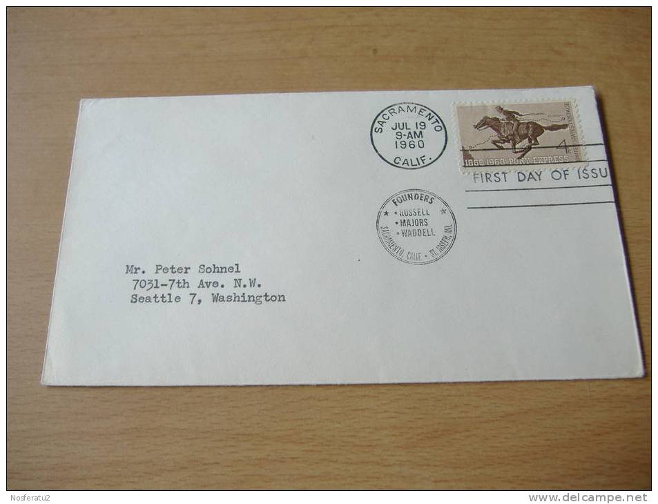 USA: FDC Pony Express (1960) - 1951-1960