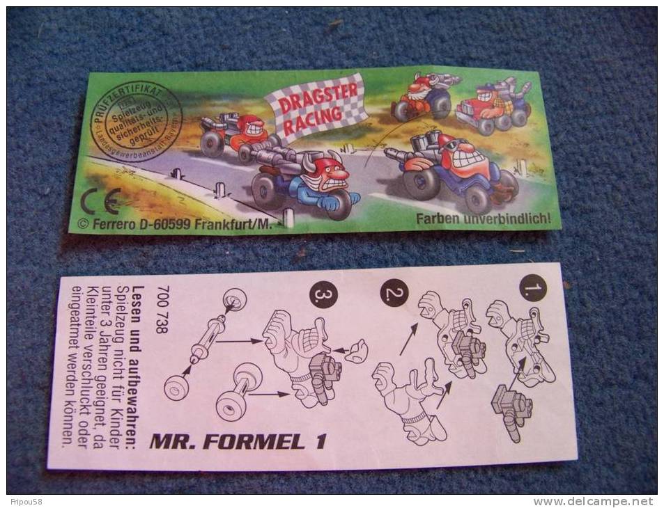 KINDER - BPZ Allemand DRAGSTER RACING M. Formel 1 700738 - Notices