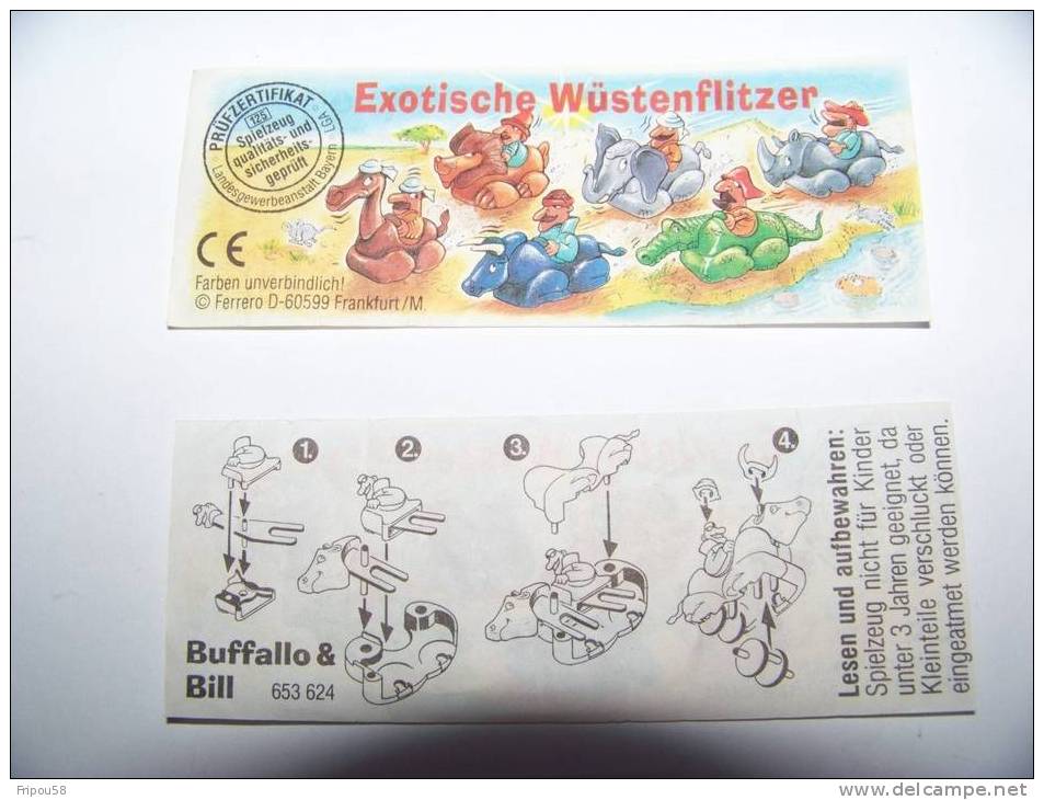 KINDER - BPZ Allemand Animaux Roulants653624 Buffalo & Bill - Notices