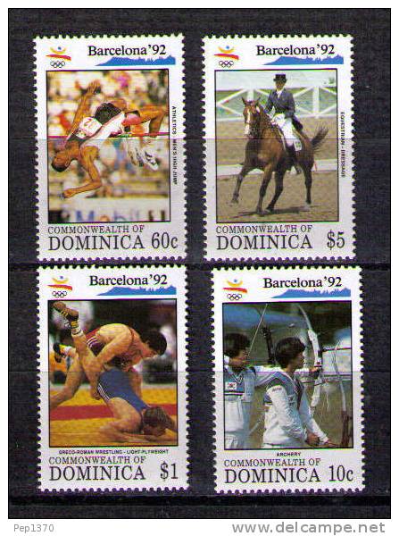 DOMINICA 1992 - OLYMPICS BARCELONA 92 - YVERT 1408-1411- SCOTT 1482-1489 - Wrestling