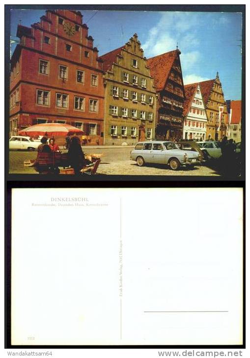 AK DINKELSBÜHL Ratstrinkstube, Deutsches Haus, Kornschranne VW-Käfer Marktstand Oldtimer - Dinkelsbuehl
