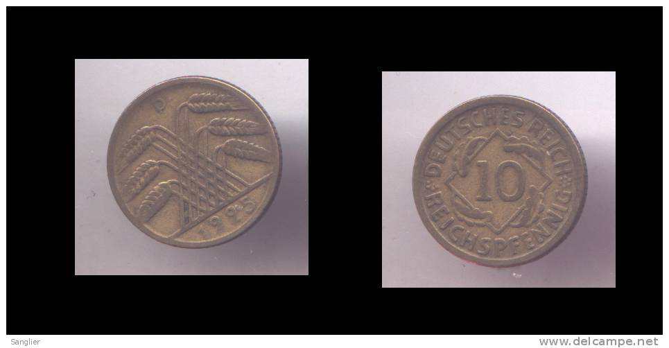 10 REICHPFENNIG 1925 D - 10 Renten- & 10 Reichspfennig