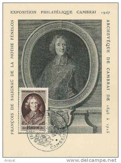 Carte Maximum,Maxi Cards, Fenélon, François De Salignac De La Mothe - 1940-1949