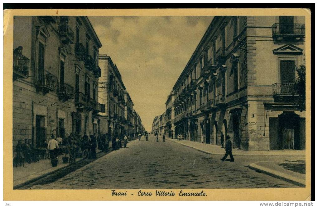 TRANI   BARI PUGLIA  NON VIAGGIATA  COME DA FOTO FORMATO PICCOLO   FOTOGRAVURE CESARE CAPELLO MILANO 1936 - Trani