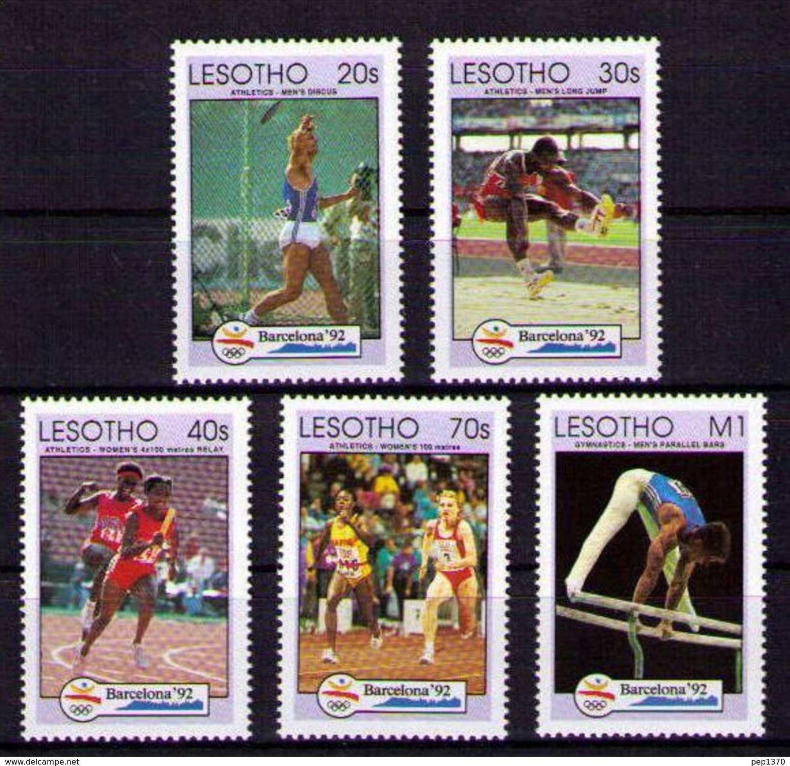 LESOTHO 1992 OLYMPICS BARCELONA 92 - YVERT Nº 1032-1036 - MICHEL 990-994 - SCOTT 917-921 - Gymnastique