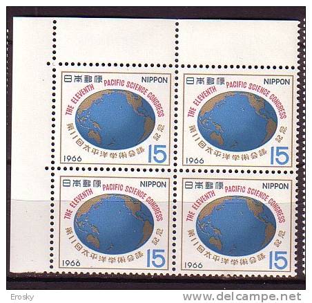 J2932 - JAPON JAPAN Yv N°848 ** OCEAN PACIFIQUE BLOC - Unused Stamps