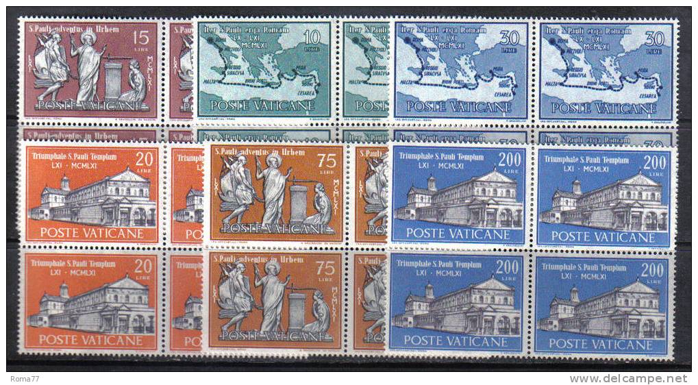 SS497 - VATICANO , San Paolo Serie 304/309 In Quartina  *** - Unused Stamps