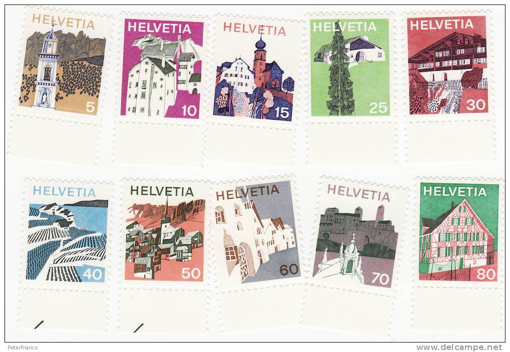 1973 Svizzera - Ordinaria Paesaggi - Unused Stamps