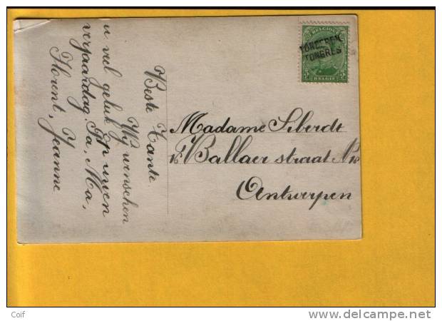 137 Op Kaart  Met Naamstempel TONGEREN / TONGRES Als Noodstempel Gebruikt !!! - Fortune Cancels (1919)