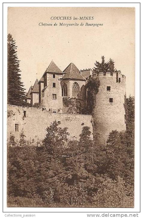 Cpa , 71 , COUCHES LES MINES , Chateau De Marguerite De Bourgogne - Other & Unclassified