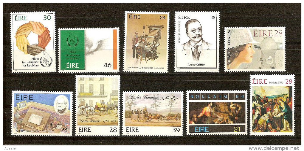 Irlande Ierland Ireland 1986 Entre Yvertn° 606 Et 615 *** MNH  Cote 16,00 Euro - Unused Stamps