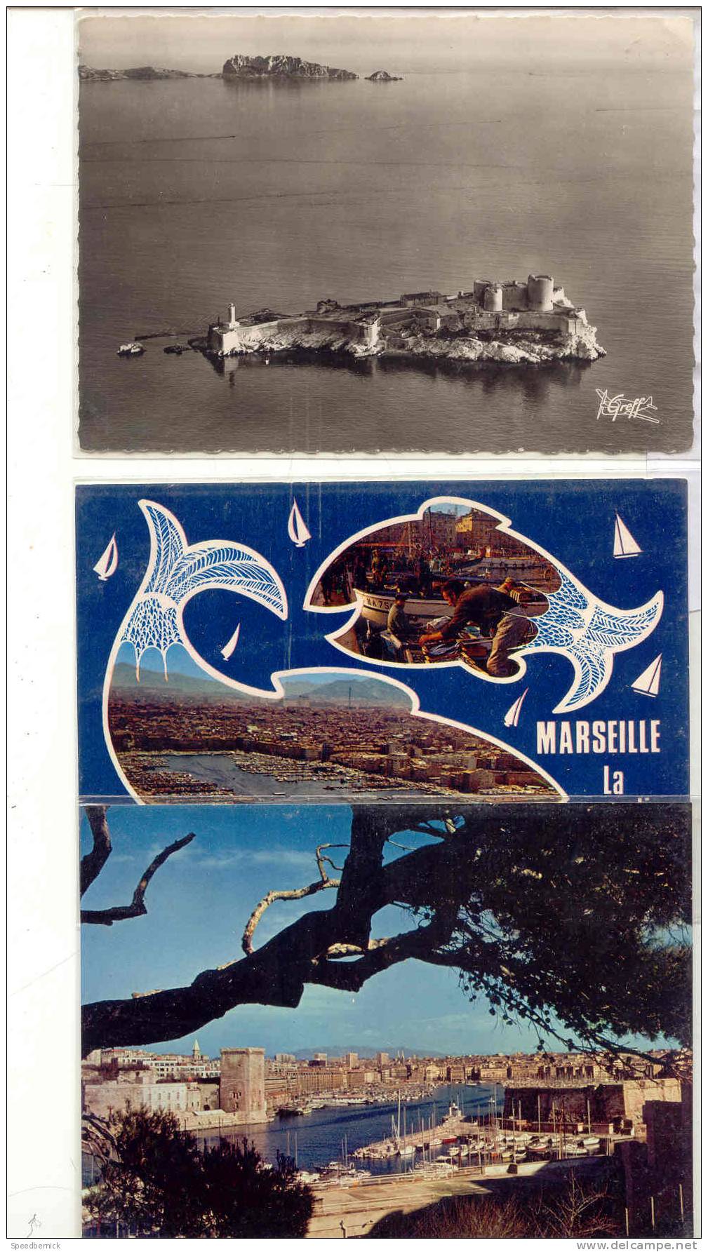 14169 Lot Onze Cartes Marseille . Chateau If , Souvenir Sardine Castellane Panoramique Vieux Port - Non Classés