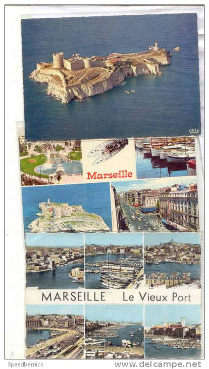 14169 Lot Onze Cartes Marseille . Chateau If , Souvenir Sardine Castellane Panoramique Vieux Port - Non Classés