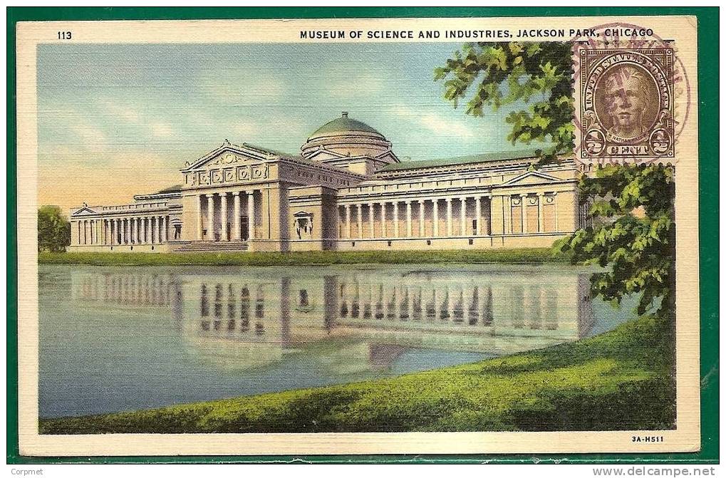 MUSEUM OF SCIENCE AND INDUSTRIES, JACKSON PARK , CHICAGO 1937 POSTCARD - Chicago