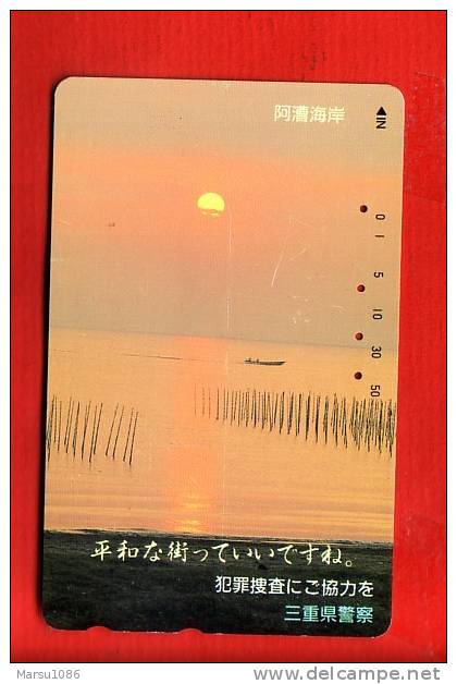 Japan Japon  Telefonkarte Télécarte Phonecard Telefoonkaart -  Nr.  110 - 011  Sonne Sun Sonnenuntergang - Landschaften