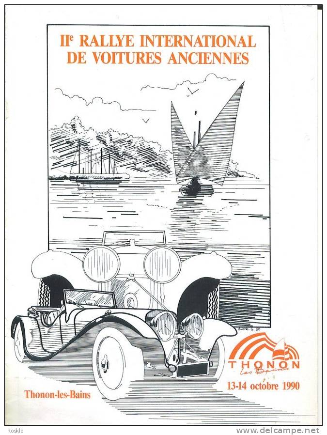 LIVRET / AUTO ANCIENNE / 2° RALLYE DE VOITURES ANCIENNES THONON LES BAINS 1990 / 12PAGES  / PARFAIT ETAT - Auto