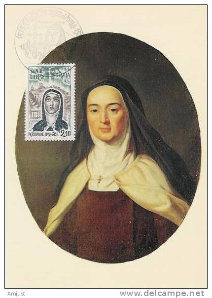 Carte Maximum,Maxi Cards, Carmel De Besançon, Portrait De Sainte Thérèse D'Avila - Autres & Non Classés