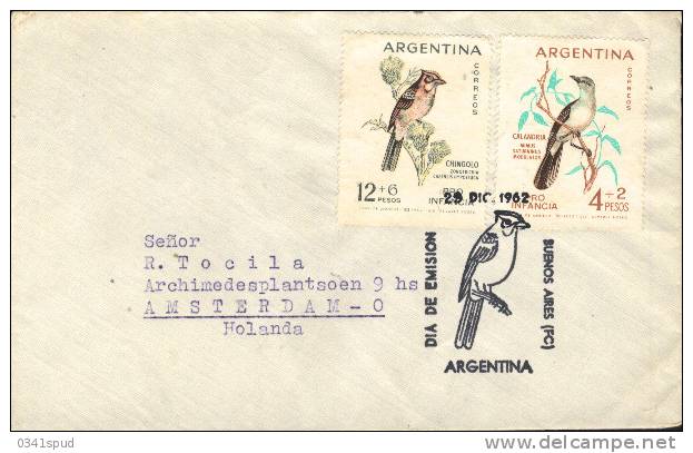 1962 Argentine FDC  Oiseaux  Birds  Uccelli  Chingolo  Calandria - Autres & Non Classés