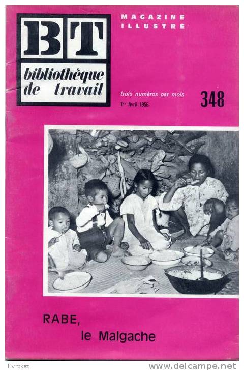 BT N°348 (1956) : Rabe, Le Malgache. Madagascar, Mérina, Raphia. Bibliothèque De Travail. Freinet. - 6-12 Years Old