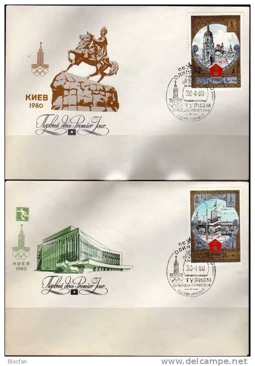 Tourismus Serie IV Höhlenkloster Kiew Zur Olympiade Moskau 1980 Sowjetunion 4949/0 FDC 50€ Olympic Cover Of USSR CCCP SU - Covers & Documents