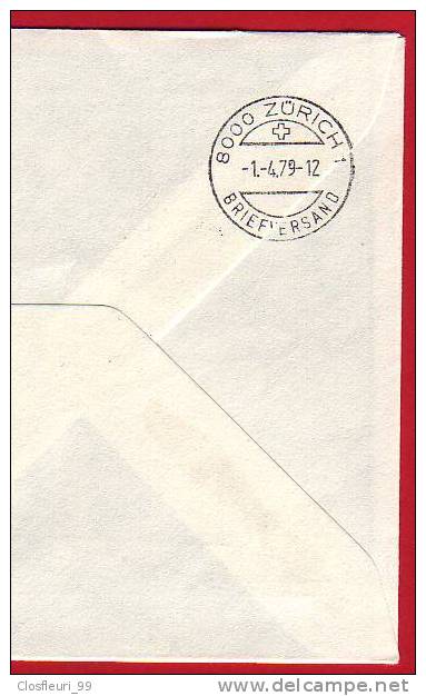 Premier Vol  Göteborg - Zürich / SAS  & Swissair / Cachet D´arrivée 1.4.1979 - Cartas & Documentos